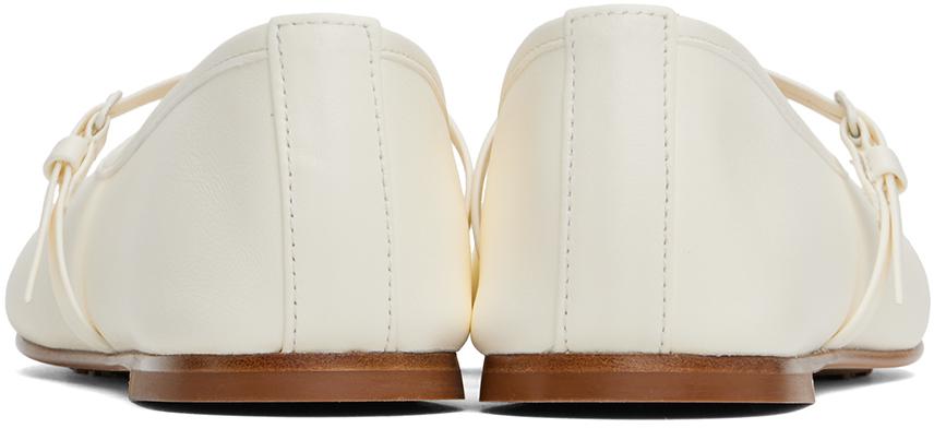 Dear Frances Off-White Balla Strap Ballerina Flats