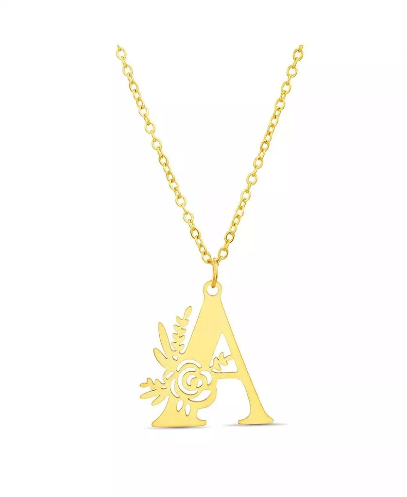 Kensie Floral Cut Out Initial Letter Pendant Necklace 1