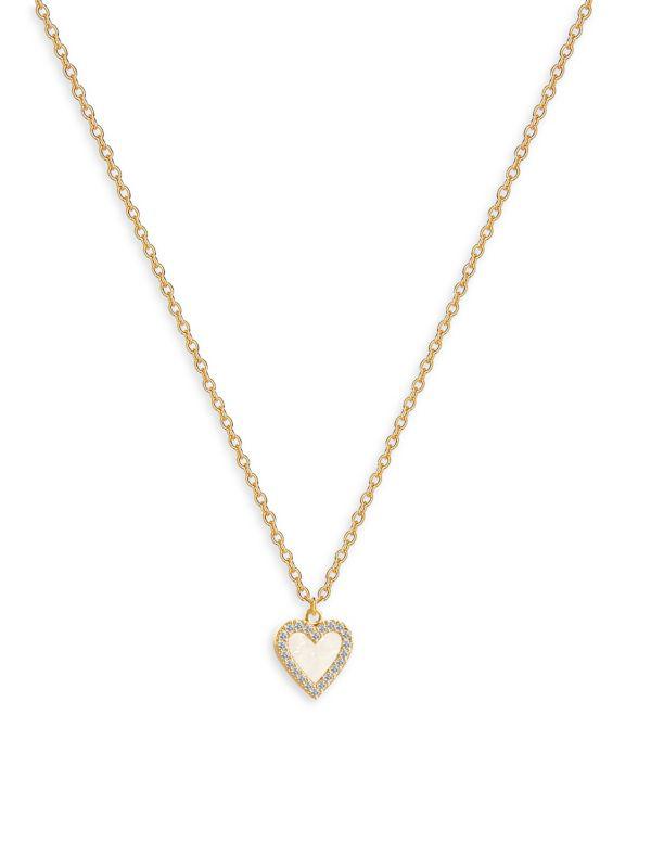 Gabi Rielle 14K Gold Vermeil & Mother Of Pearl Inlay Heart Necklace