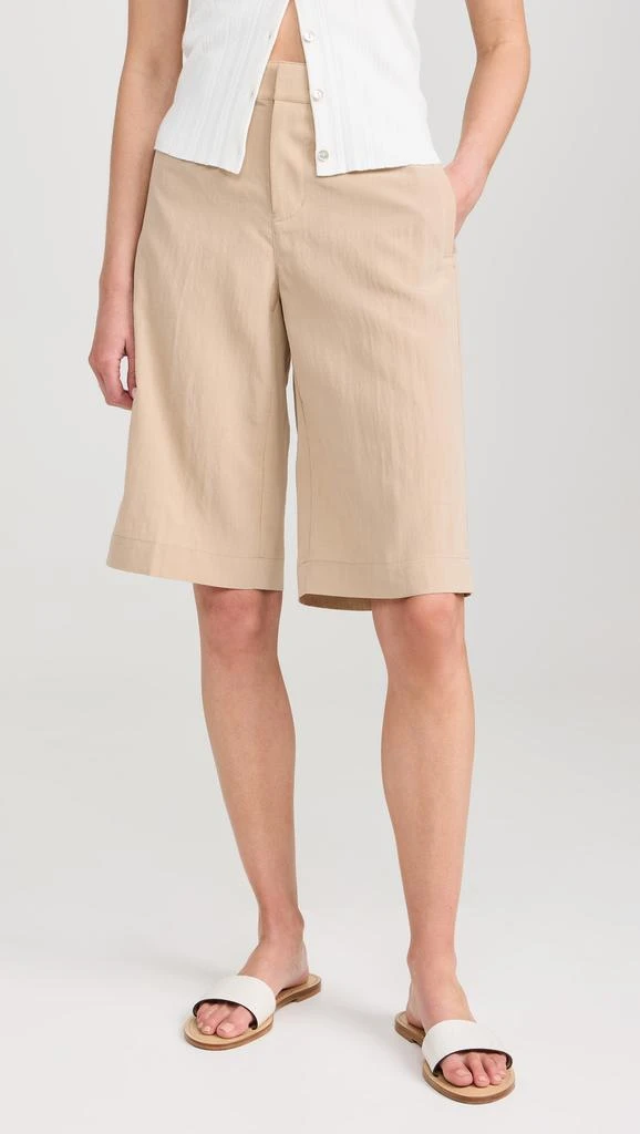 Vince Mid Rise Textured Tailored Shorts 1