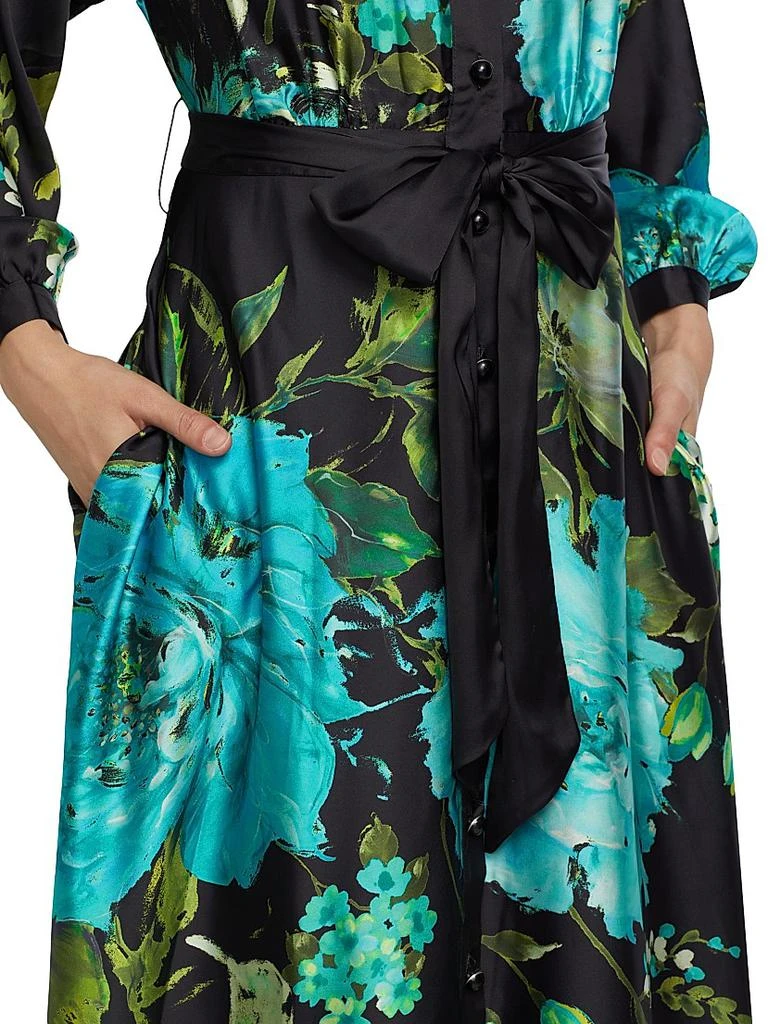 Floral Satin Tie-Waist A-Line Gown  On Sale Now with Up to 64% Off |  Discover Exclusive Deals & Savings at BeyondStyle  Authentic Teri Jon  women's apparel|women-owned or founded|dresses|women's|floral|Women's|floor-length|a-line|modern|collared|long  ...