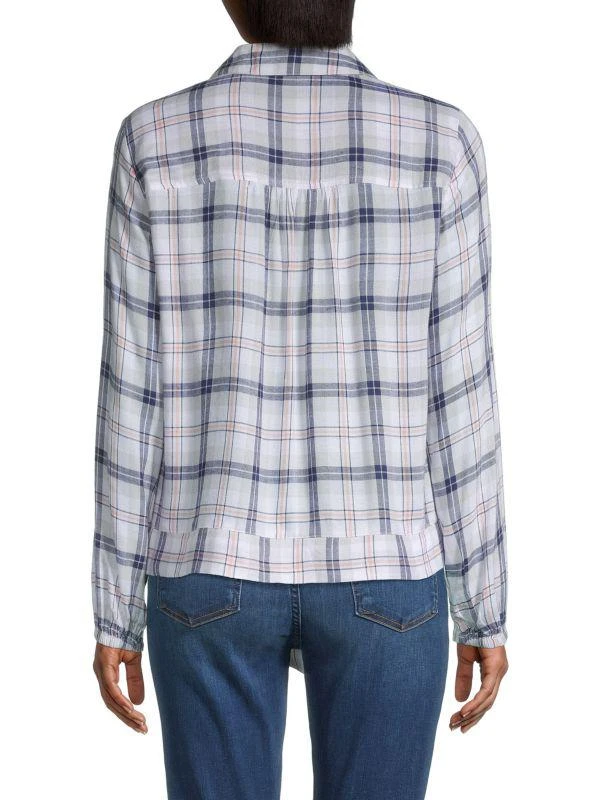 Velvet Heart Blanca Tie-Front Checkered Shirt 2