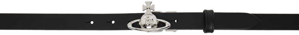 Vivienne Westwood Black Small Orb Buckle Belt
