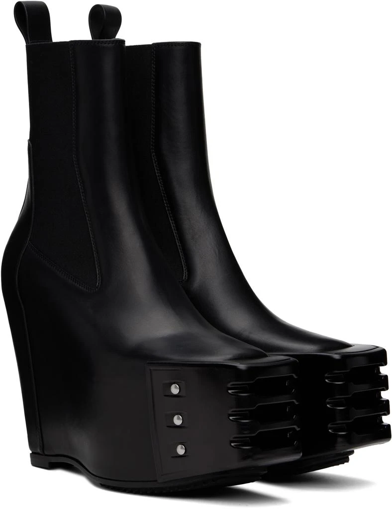 Rick Owens Black Porterville Grilled Wedge Beatle Chelsea Boots 4