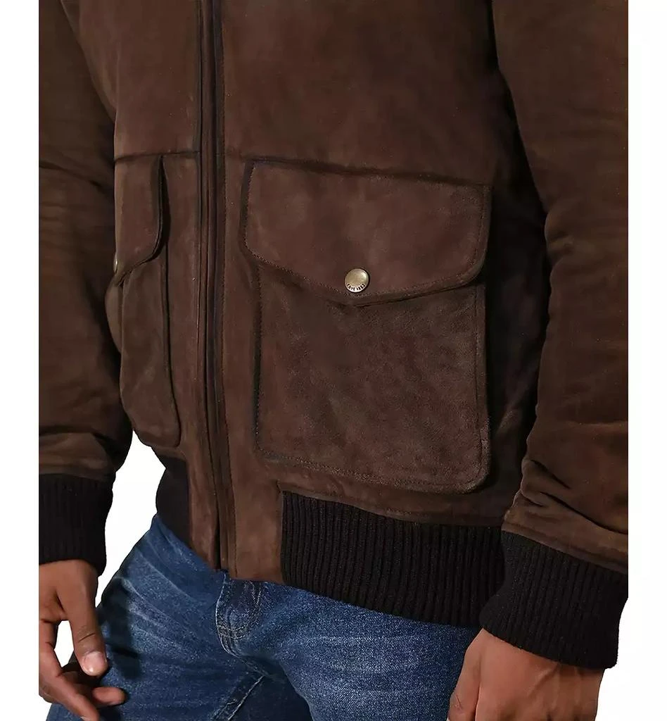 Frye Men's Suede Bomber Jacket with Vintage Finish 4