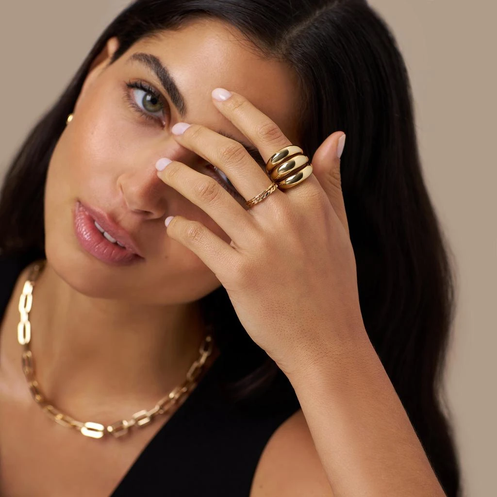 Orelia London Polished Triple Domed Ring 3