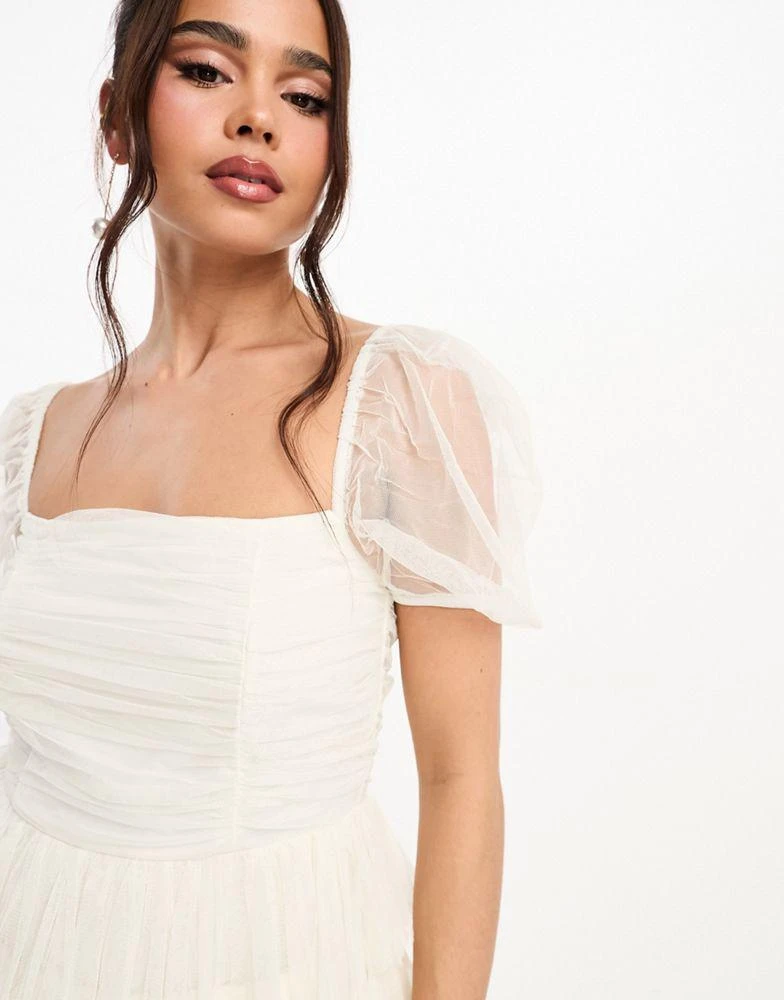 knee length dresses for ladies Anaya With Love Recycled White Ruffle Cami Mini Dress  Maya Deluxe