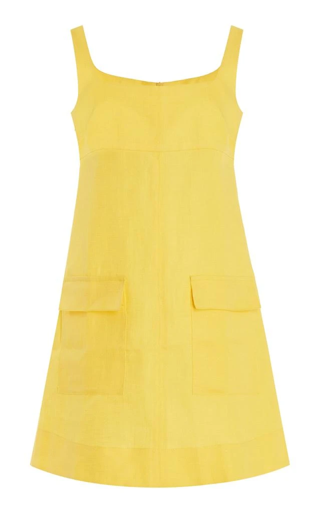 Bondi Born BONDI BORN - Varenna Organic Linen Mini Dress - Yellow - L - Moda Operandi 1