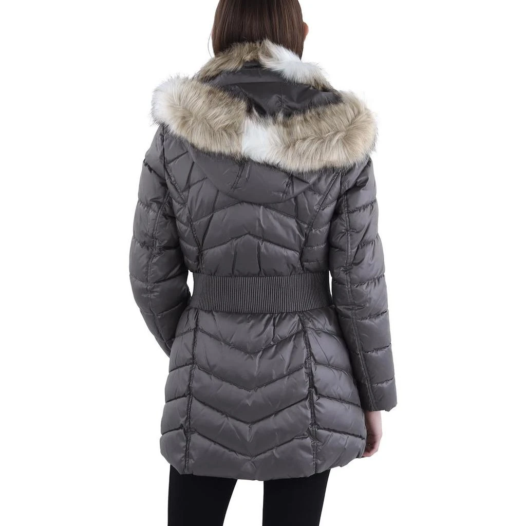 Laundry by Design Petites Womens Faux Fur Trim Hooded Puffer Jacket 2