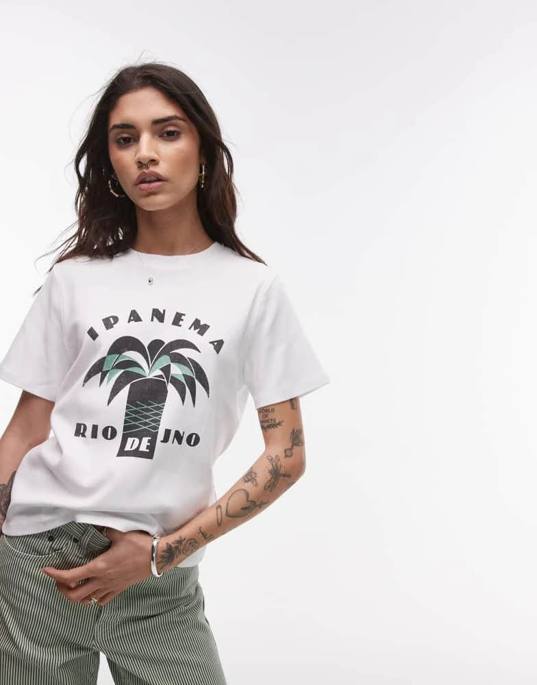 Topshop Topshop graphic Ipanema tee in off white 4