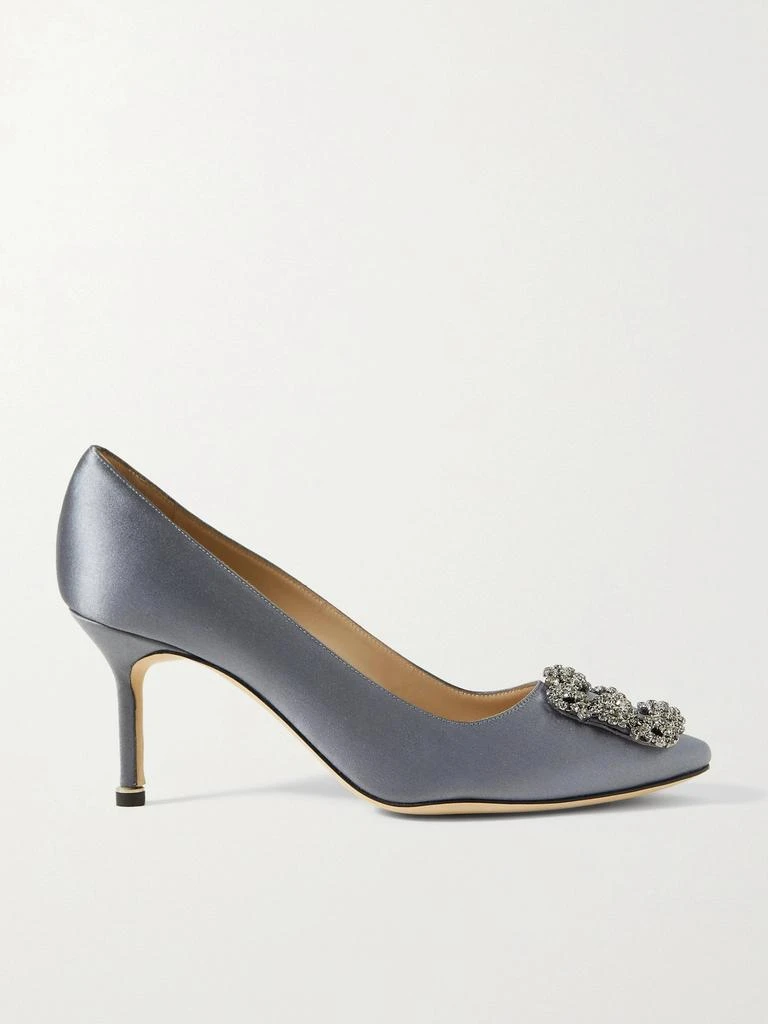 Manolo Blahnik Hangisi 70 带缀饰缎布高跟鞋  - IT34.5 1