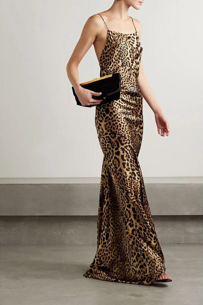 Elizabeth open-back leopard-print silk-charmeuse gown – On Sale