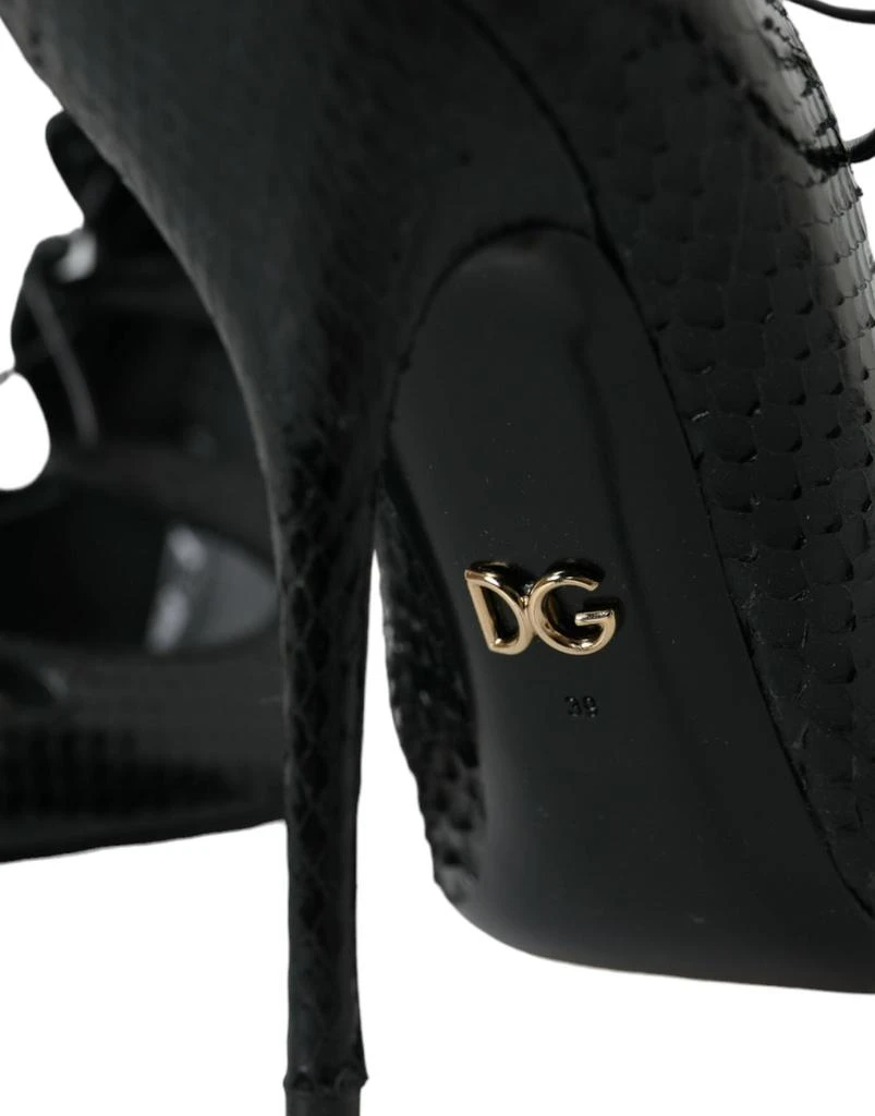 Dolce & Gabbana Dolce & Gabbana Black Python Leather Mary Jane Pumps Shoes 7