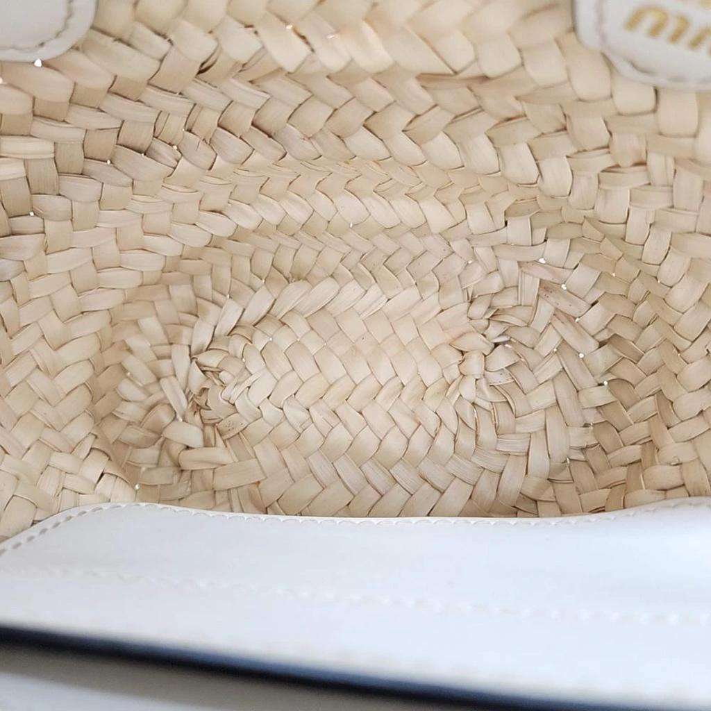 Miu Miu Miu Miu raffia tote and shoulder bag 6