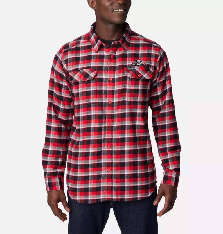 Columbia Columbia Men's Collegiate Flare Gun  Flannel Long Sleeve Shirt - Georgia-