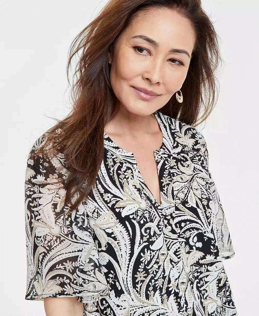 JM Collection Women's Printed Split-Neck Blouse, Exclusively at Macy's 3
