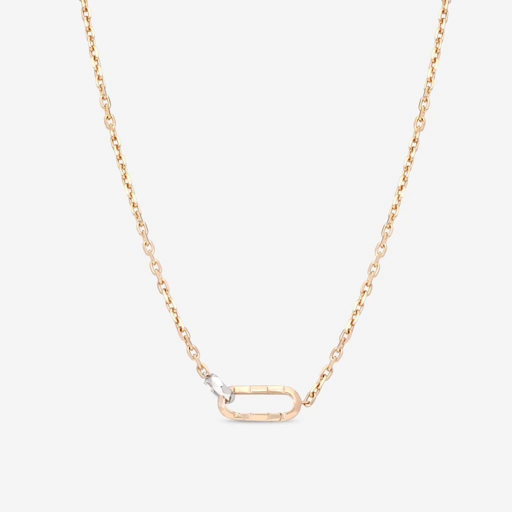 Gucci Gucci Link to Love 18K Rose 
White Gold Pendant Necklace YBB78667100200U-copy