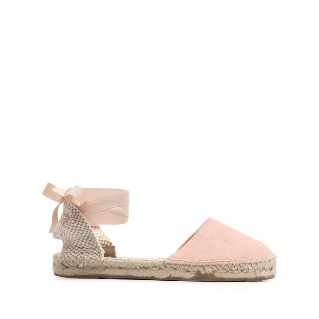 Manebi Hamptons Wrap Espadrille Shoes In Pastel Rose 1