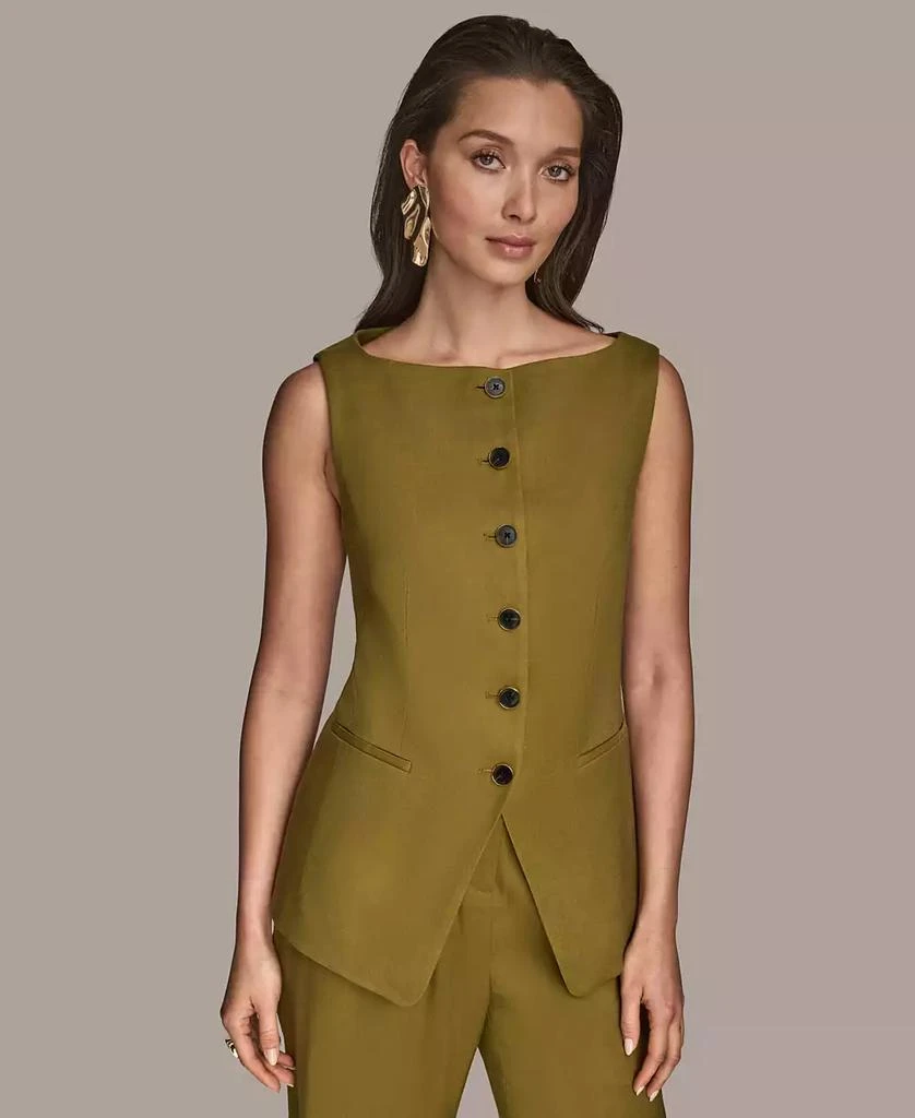 Donna Karan Women's Linen-Blend Vest, Regular & Petite 1