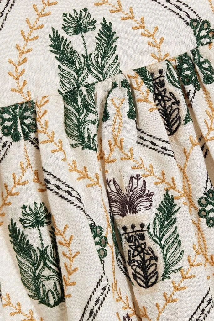 Agua by Agua Bendita Lima Jarron tiered embroidered linen maxi dress 4
