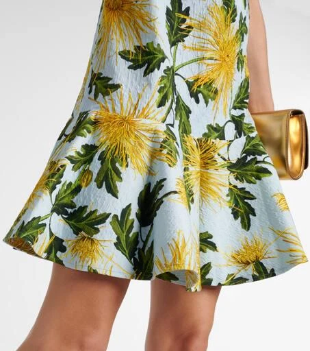 Oscar de la Renta Chrysanthemum cotton-blend minidress 5
