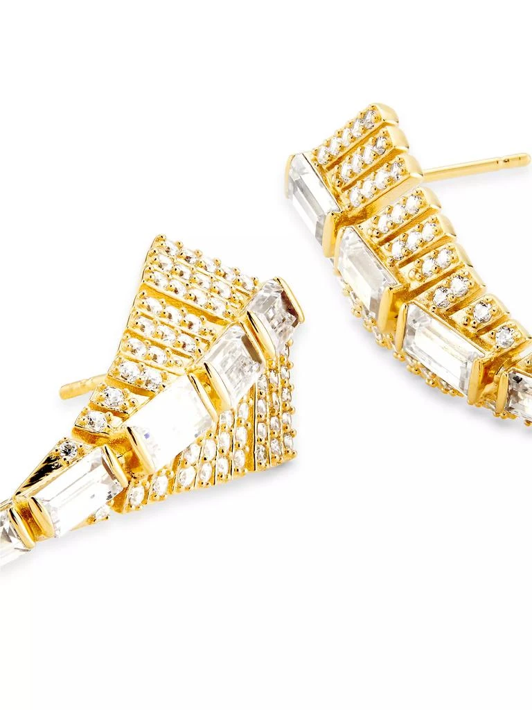 Adriana Orsini Naomi 18K Gold-Plate & Cubic Zirconia Deco J-Hoop Earrings 4