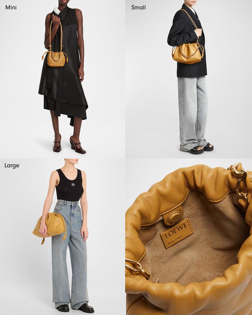 ショルダーバッグ・ポシェット Loewe Khaki Nappa Leather Large Flamenco Shoulder Bag Shop Flamenco Small Shoulder Bag in Napa Leather on Sale at