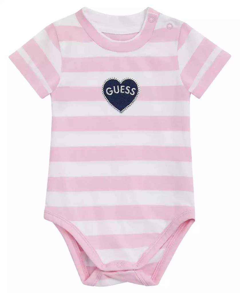 GUESS Baby Girl Bodysuit and Knit Denim Skirtall Set 3
