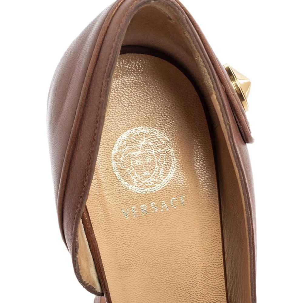 Versace Versace Brown Leather D'orsay Pumps Size 38 7