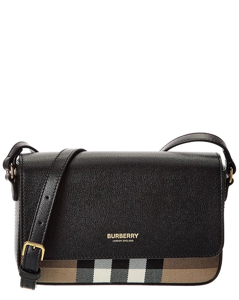 Burberry Check Canvas & Leather Crossbody 1