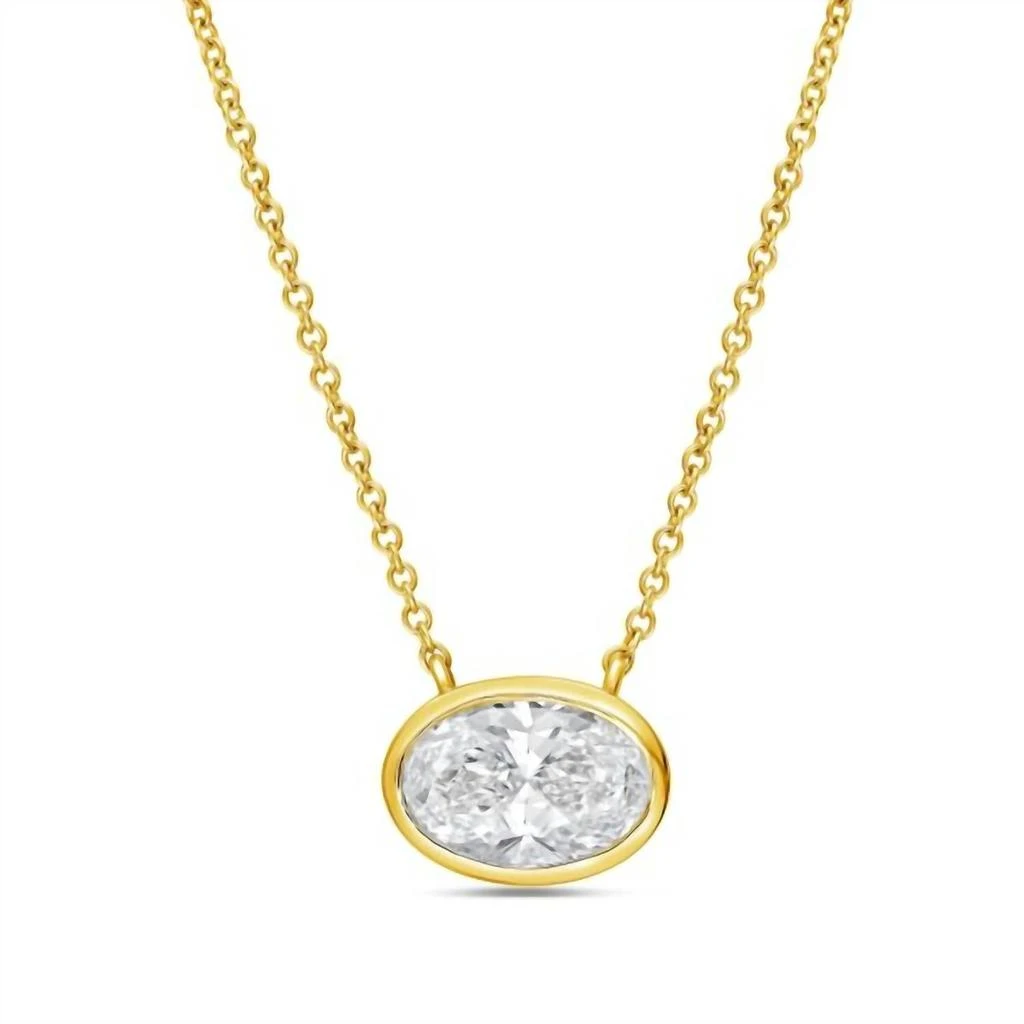 Diana M Jewels Diana M Jewels - Women
s East West Oval Bezel Pendant (3.00 Ct)