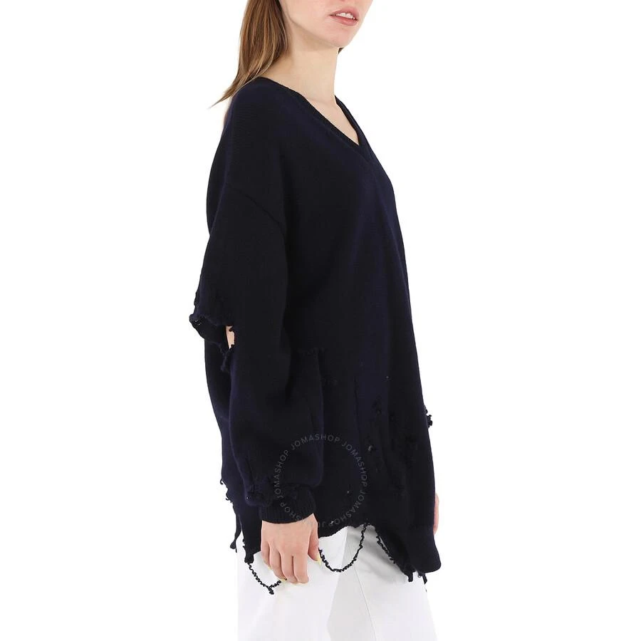Balenciaga Navy Cut-Out Crewneck Knitted Jumper 2