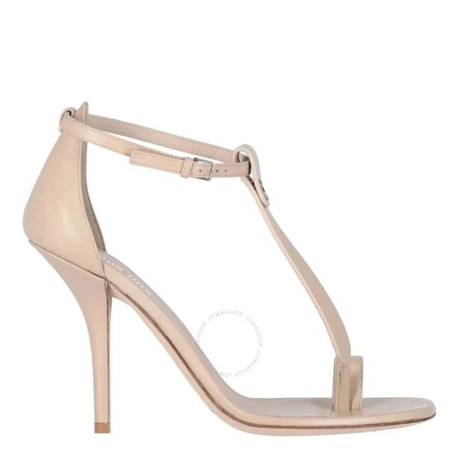 Burberry Soft Fawn Leather Stefanie T-Strap Stiletto Sandals 1
