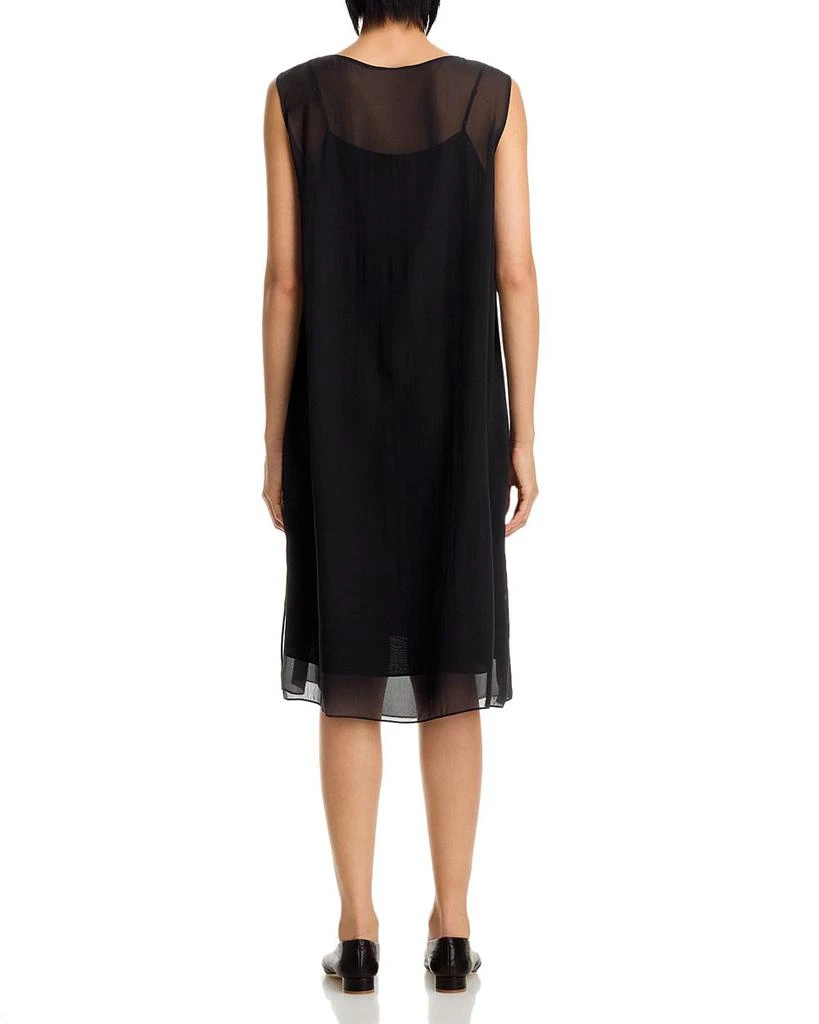 Eileen Fisher Bateau Neck Silk Dress 4