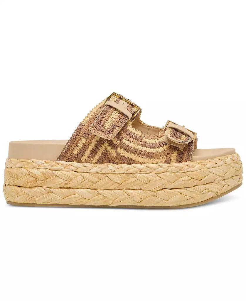 Dolce Vita Women's Falyn Platform Double Buckle Raffia Woven Footbed Sandals 2