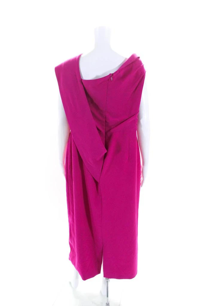Christian Siriano Womens Fuchsia Drape Dress Pink 3