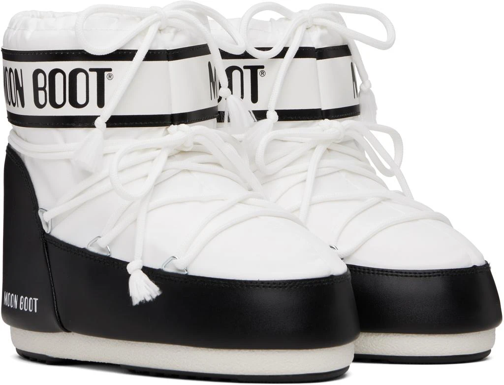 Moon Boot White & Black Icon Low Nylon Boots 4