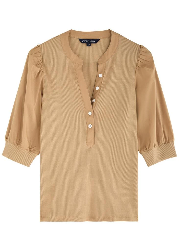 VERONICA BEARD Coralee ribbed stretch-cotton top 1