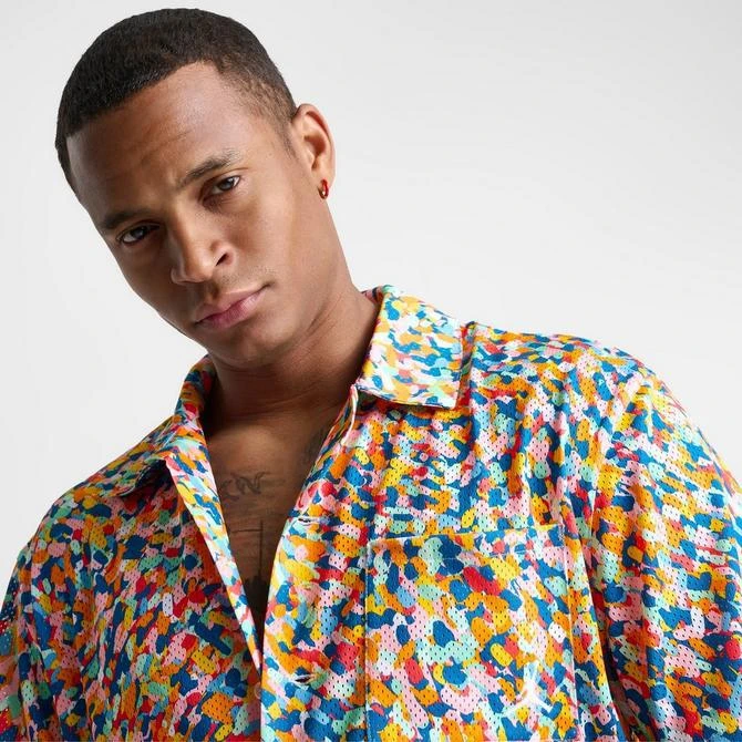 Jordan Men's Jordan Essentials Allover Print Button-Down Poolside Top 5