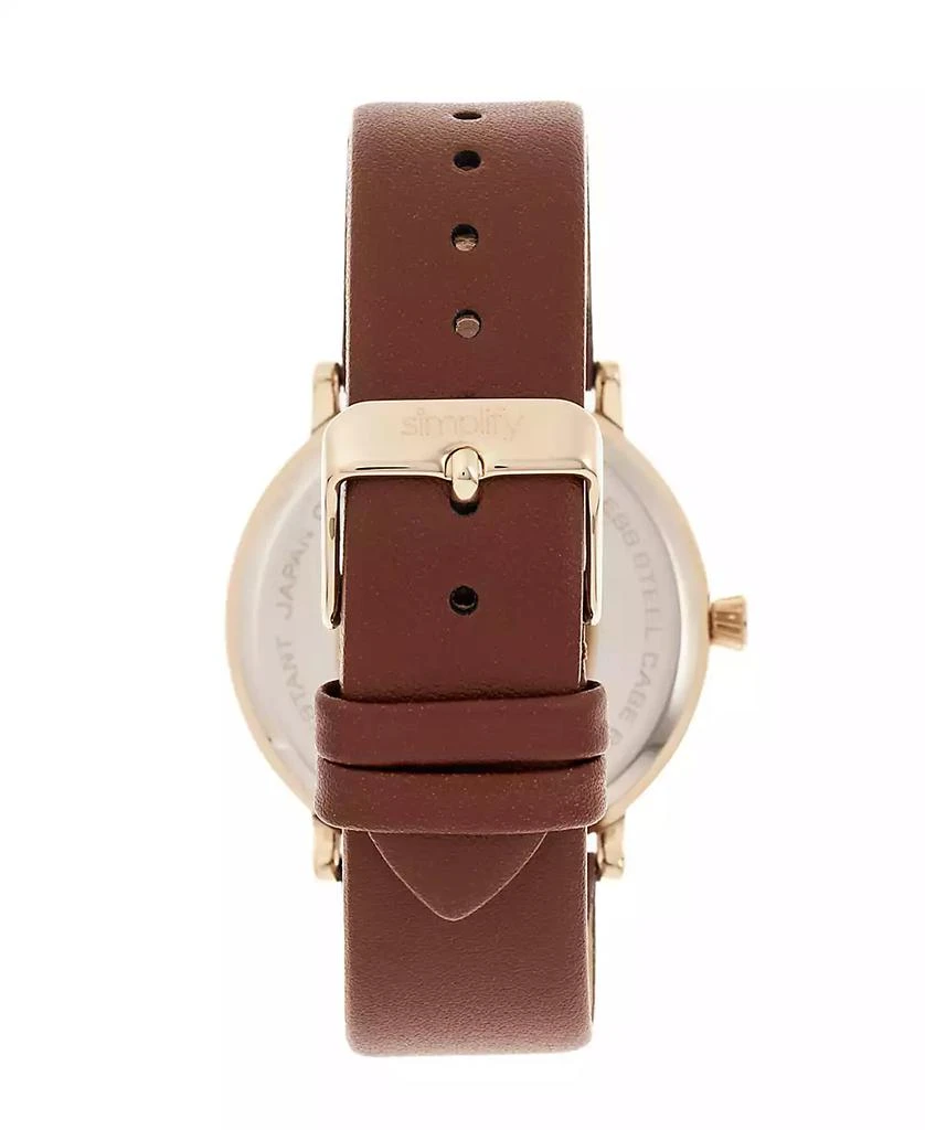 Simplify Quartz The 6200 White Dial, Genuine Brown Leather Watch 39mm 2