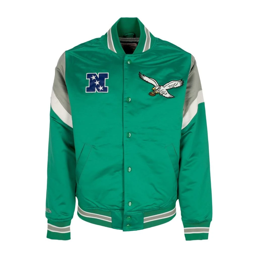 Mitchell Ness Men's Bomber Jacket Nfl Heavyweight Satin Jacket Phieag Original Team Colors 1
