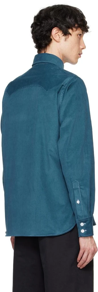 Drake's Blue Corduroy Two-Pocket Western Shirt 3