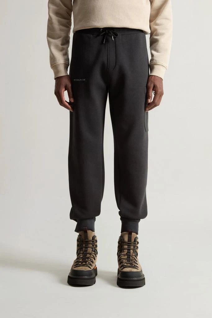 Woolrich Cotton Blend Fleece Pants with Logo - Men - Black 2
