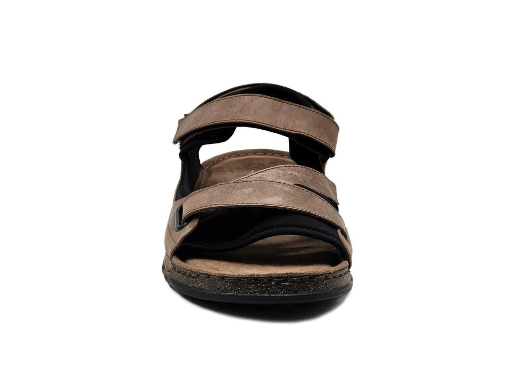 NEW WASAK men\'s heath leather velcro sandals in brown Men main image 3