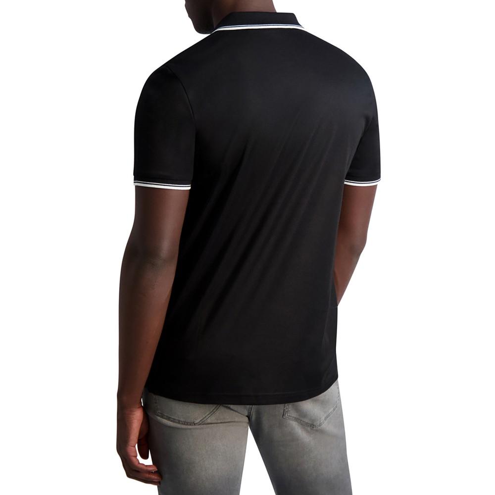 KARL LAGERFELD PARIS Men's Slim-Fit Karl Patch Tipped Polo Shirt