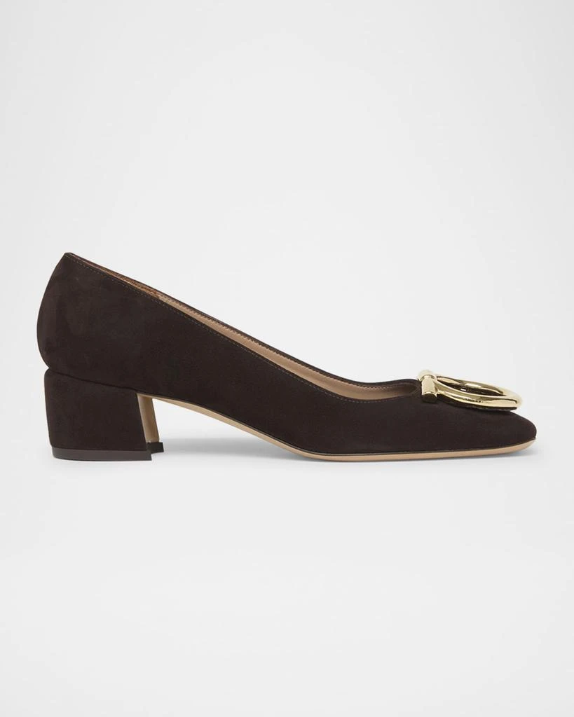 Shop Mara Suede Gancini Block-Heel Pumps on Sale at BeyondStyle