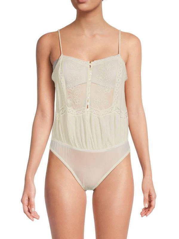 Free People Squareneck Lace Bodysuit 2