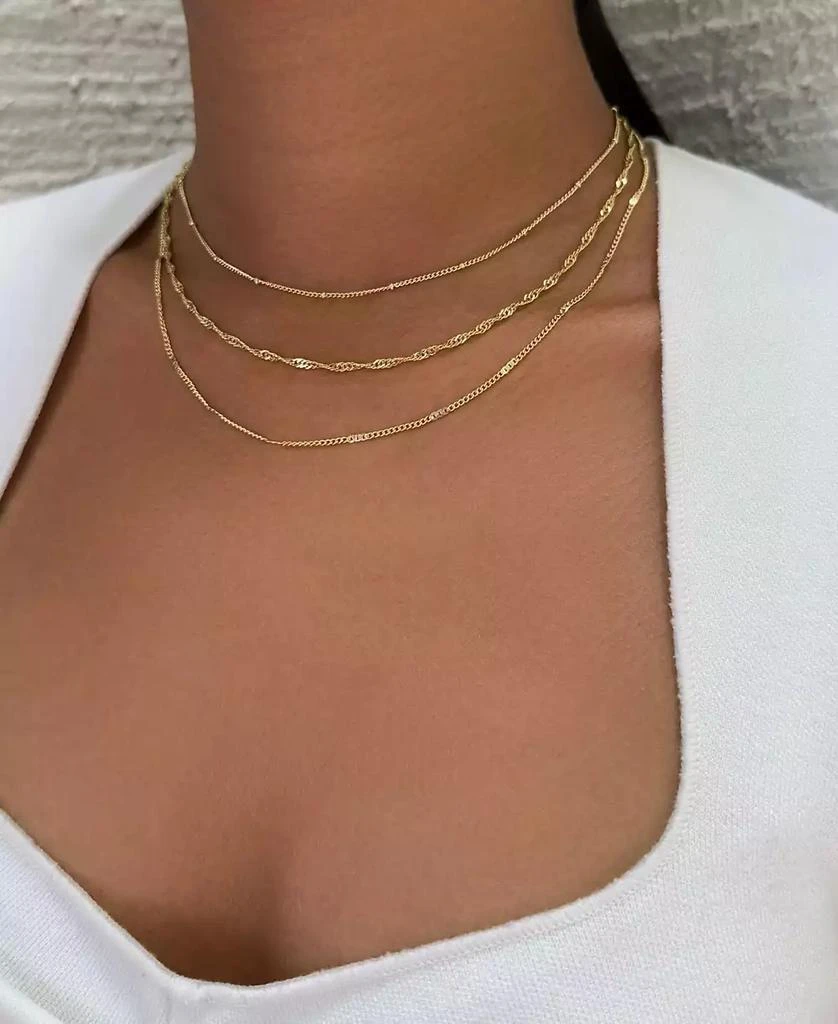 ADORNIA Gold 3-Chain Necklace Set 5