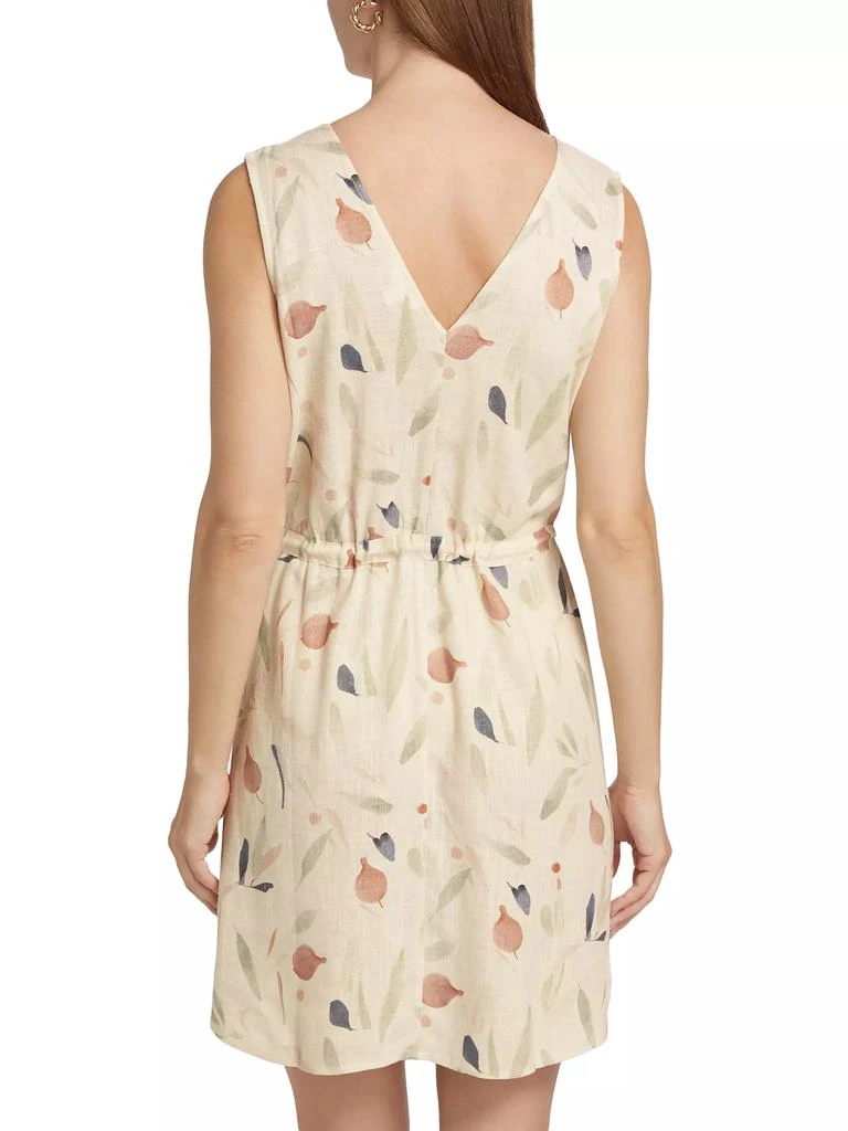 Splendid Botanical Linen-Blend Drawstring Minidress 5