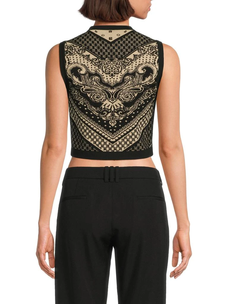 Balmain Paisley Monogram Knit Crop Top 2